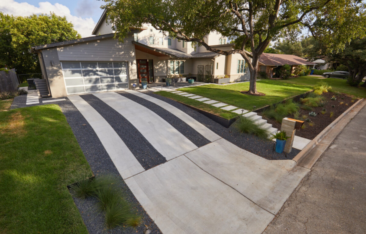Modern concrete driveway in Carson City, NV